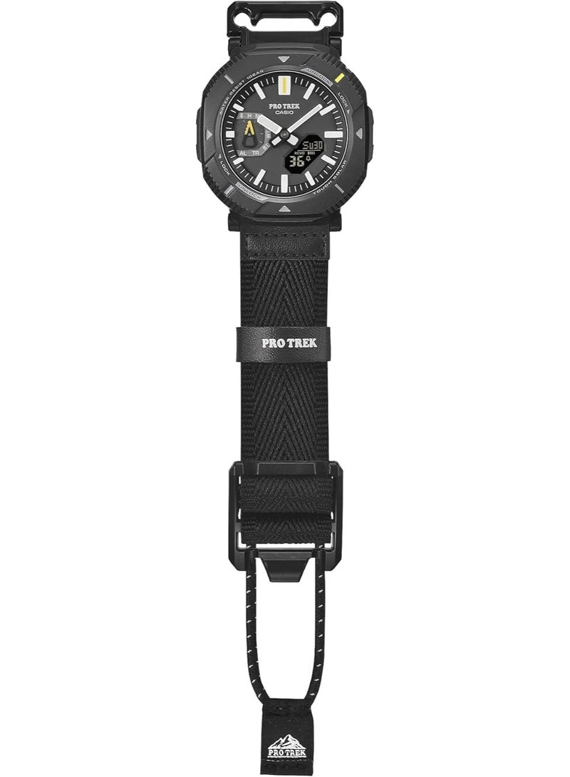 كاسيو ساعة كاسيو برو تريك هايكر لاين مع بلوتوث وطاقة شمسية قوية ومواد صديقة للبيئة، PRJ-B001B-1DR، للرجال، اسود - Image 5